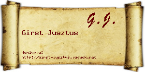 Girst Jusztus névjegykártya